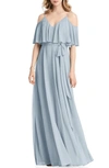 JENNY PACKHAM COLD SHOULDER CHIFFON GOWN,JP1033