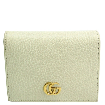 Pre-owned Gucci White Leather Petite Wallet