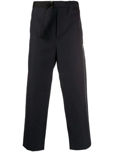 Oamc High-waisted Straight Trousers In Blue