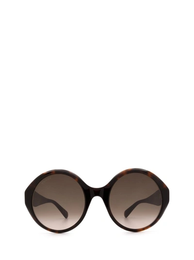Gucci Eyewear Oversize Round Frame Sunglasses In Brown