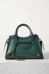 BALENCIAGA NEO CLASSIC CITY SMALL CROC-EFFECT LEATHER TOTE