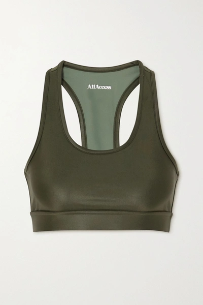 All Access Front Row Stretch Sports Bra In Olve Shine