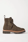 GRENSON NANETTE SHEARLING-LINED SUEDE ANKLE BOOTS