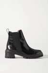 SEE BY CHLOÉ LOGO-DEBOSSED PATENT-LEATHER CHELSEA BOOTS