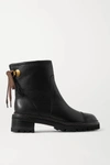 SEE BY CHLOÉ TEXTURED-LEATHER ANKLE BOOTS