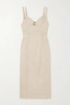 JACQUEMUS VALERIE CUTOUT CANVAS MIDI DRESS