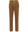 TORY BURCH HIGH-RISE COTTON CORDUROY trousers,P00498380