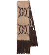 GUCCI GG-JACQUARD MOHAIR-BLEND SCARF,P00502918