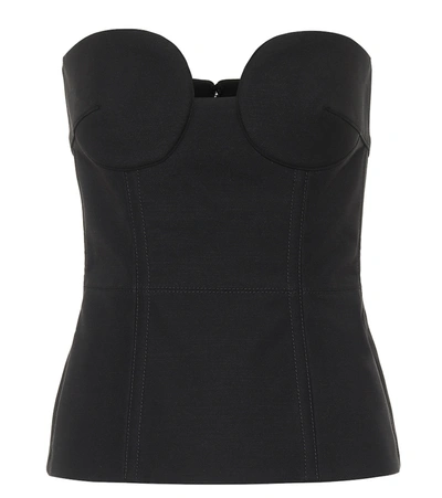Valentino Women's Strapless Wool-silk Bustier Top In Black