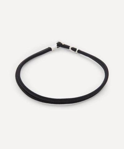 Miansai Orson Rhodium-plated Sterling-silver Cord Bracelet In Black