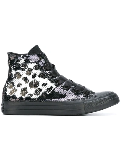 Converse 'all Star' Sequin Hi-top Sneakers In Black
