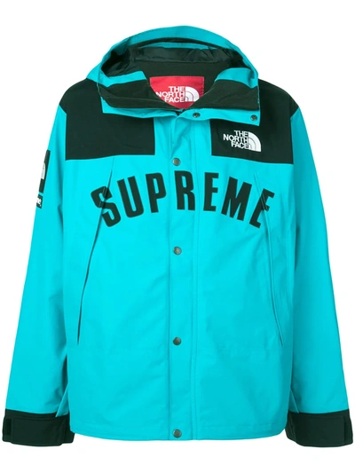 Supreme Logo Rain Jacket In Blue