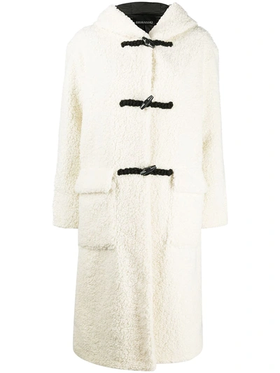 Ermanno Ermanno Textured Duffle Coat In White