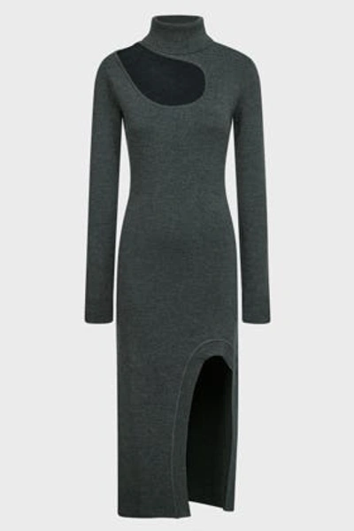 Monse Kidney Bean Cut-out Knit Dress In Grey