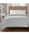 Madison Park Cambria Oversized Down Alternative Satin Trim Blanket, King In Grey