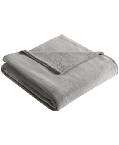 Kenneth Cole Solid Ultra Soft Plush Blanket, Full/queen In Medium Gray