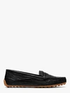 Kate Spade Women's Deck Croc-embossed Leather Loafers In Black