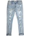 ALMOST FAMOUS JUNIORS' DESTRUCTED DOUBLE-ROLL SKINNY JEANS
