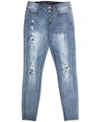 ALMOST FAMOUS JUNIORS' HIGH-RISE DESTRUCTED SKINNY JEANS