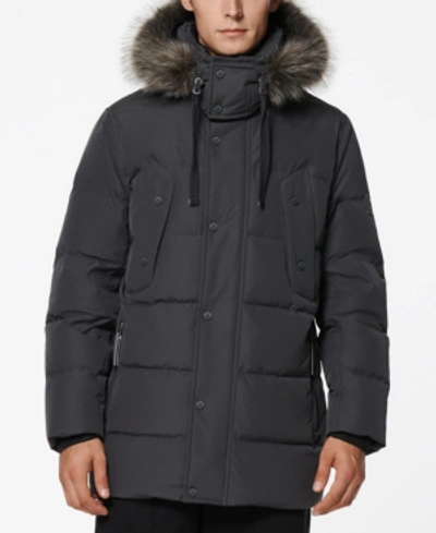 Marc New York Umbra Faux Fur Trim Quilted Jacket In Ink