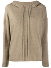 LUISA CERANO KNITTED DRAWSTRING HOODIE