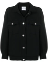 Barrie Ribbed Panel Oversized Cardigan In Black