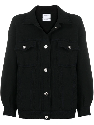 Barrie Ribbed Panel Oversized Cardigan In Black