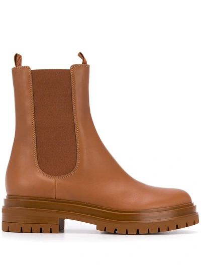 Gianvito Rossi Leather Chelsea Boots In Brown