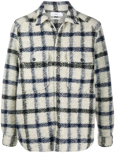 Closed Check Wool Shirt Jacket In White