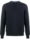 Barba Napoli Crewneck Wool Jumper In Black