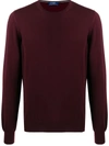 Barba Napoli Crewneck Wool Jumper In Red
