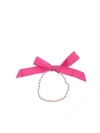 MOSCHINO PEARLS AND RIBBON NECKLACE IN FUCHSIA