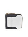 MARNI LOGO PRINT WALLET IN BLACK AND WHITE