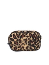 MARC JACOBS THE SOFTSHOT 21 LEOPARD CROSS BODY BAG IN BROWN