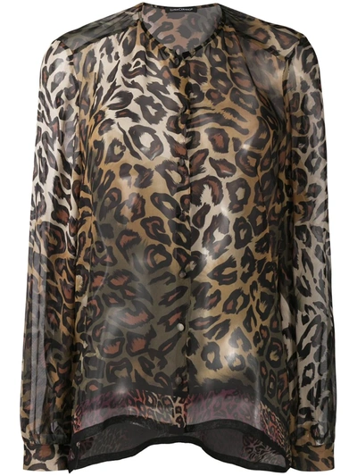 Luisa Cerano Leopard Print Blouse In Brown