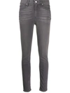 Paige Hoxton Skinny High-rise Stretch-denim Jeans In Grey