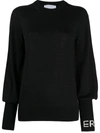 ERIKA CAVALLINI BLOUSON-SLEEVED LOGO TOP