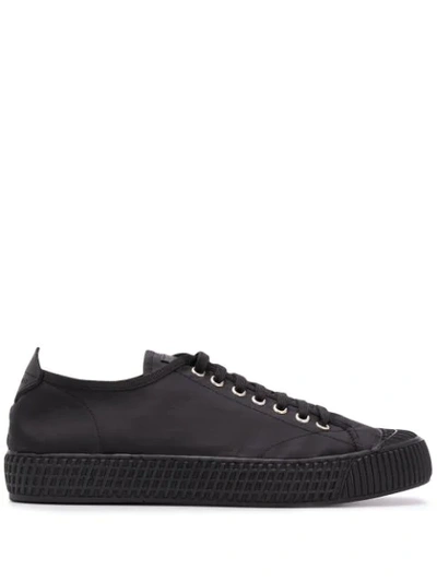 Car Shoe Ridged Outsole Low-top Trainers In Black