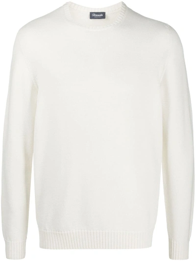 Drumohr White Merino Wool Sweater In Bianco