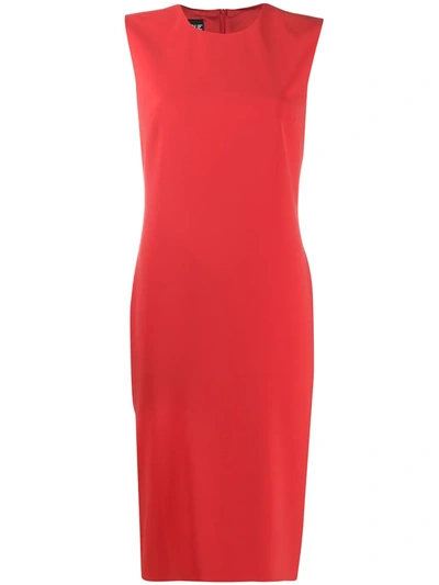 Boutique Moschino Sleeveless Pencil Dress In Rot