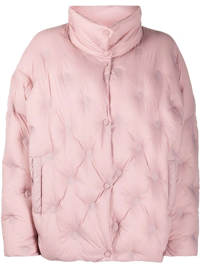 Stand Studio Quilted Pink Down Jacket 'sarah' In Pink