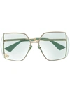 GUCCI DOUBLE G OVERSIZED-FRAME SUNGLASSES