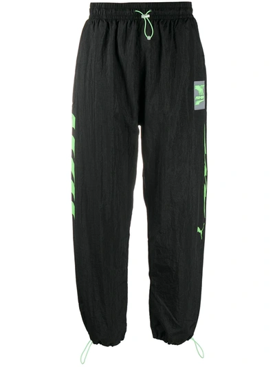 Puma Side Contrasting Motifs Track Trousers In Black