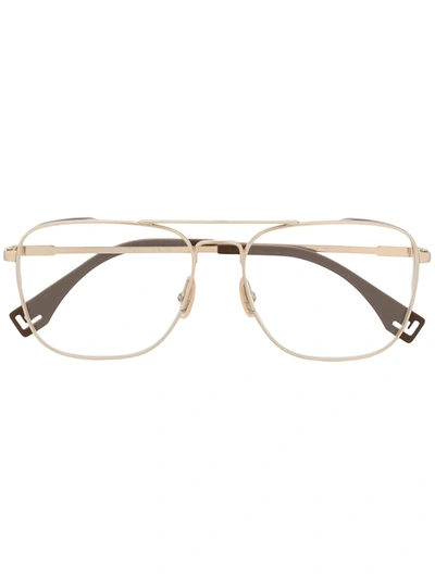 Fendi Aviator Optical Glasses In Gold