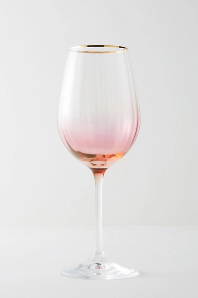 Anthropologie Waterfall White Wine Glass In Pink