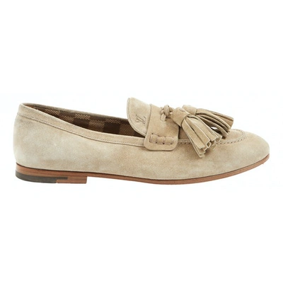 Pre-owned Louis Vuitton Beige Suede Flats