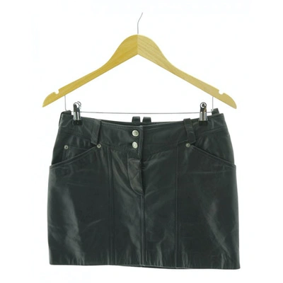 Pre-owned Dior N Black Leather Skirt