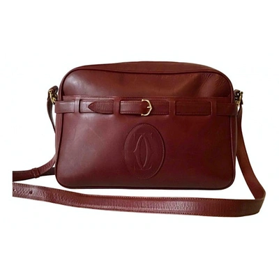 Pre-owned Cartier Burgundy Leather Handbag