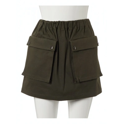 Pre-owned Miu Miu Khaki Cotton Skirt