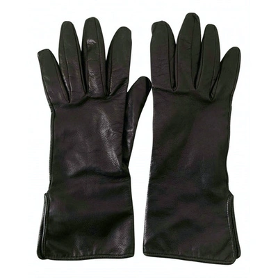 Pre-owned Burberry Black Leather Gloves